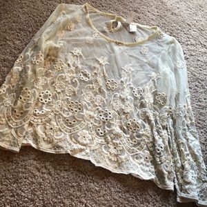 Forever 21 Sheer Lace Top